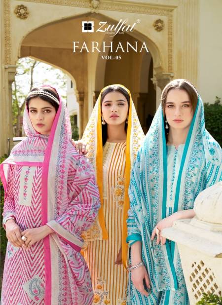 Farhana Vol 5 By Zulfat Heavy Printed Pure Cotton Dress Material Wholesale Clothing Suppliers In India Catalog